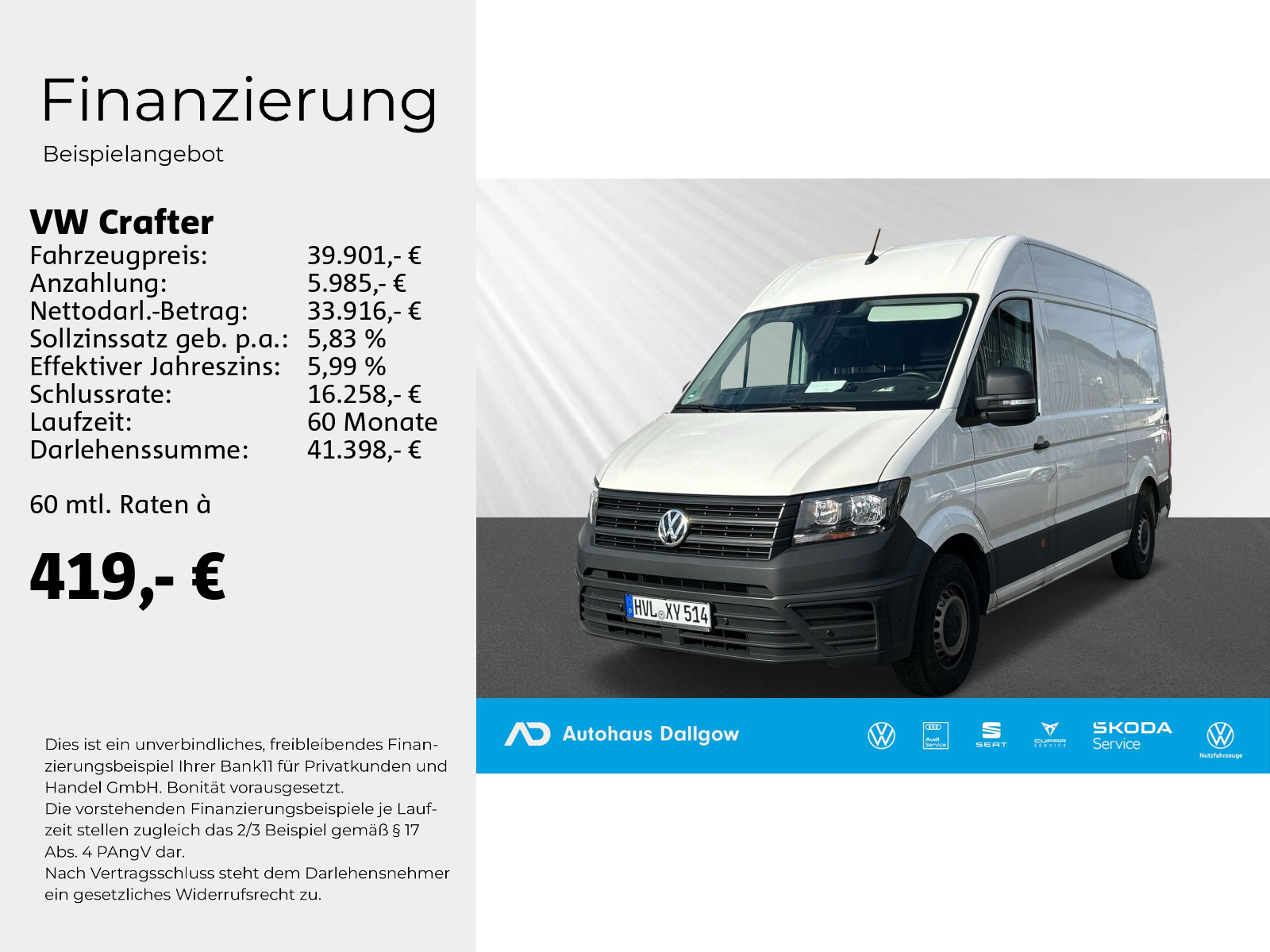 Crafter 35 Kasten 2,0 l 103 kW Frontantrieb 6-Gang Radst. 3640 mm