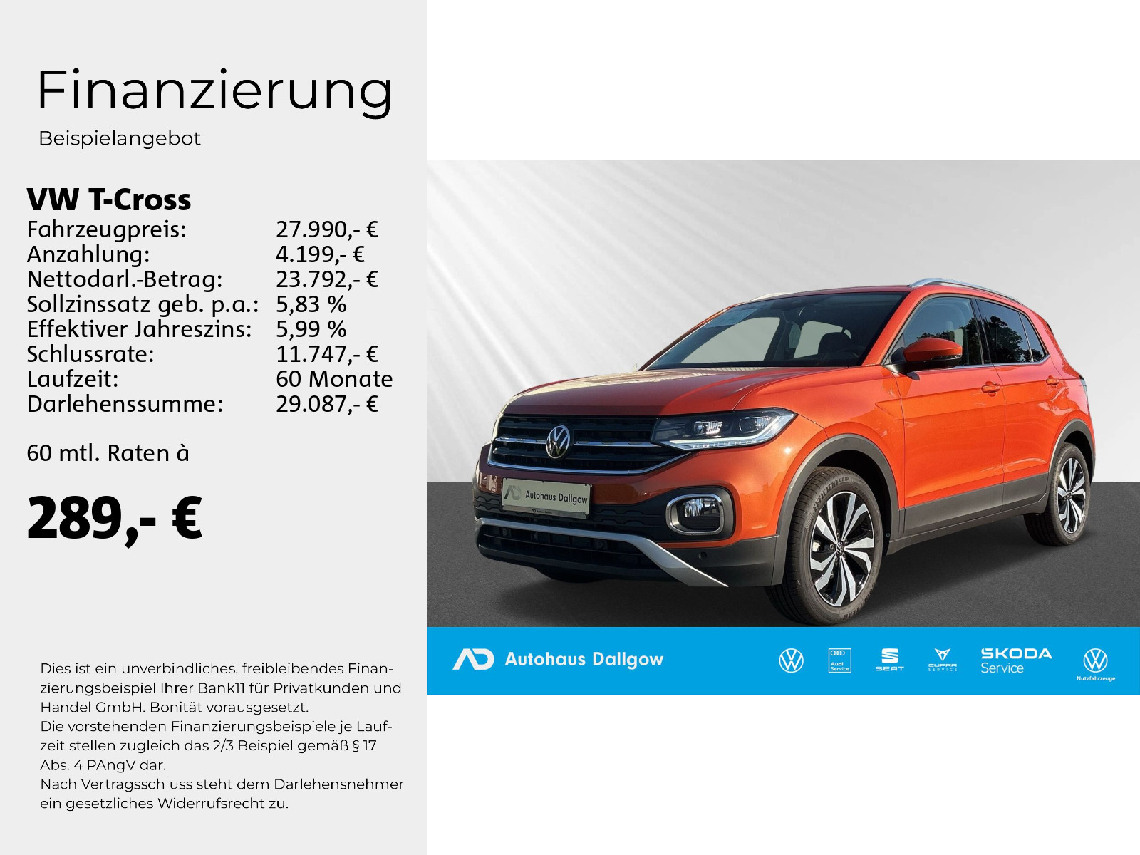 T-Cross Style 1.0 l TSI OPF 81 kW (110 PS) 7-Gang-DSG