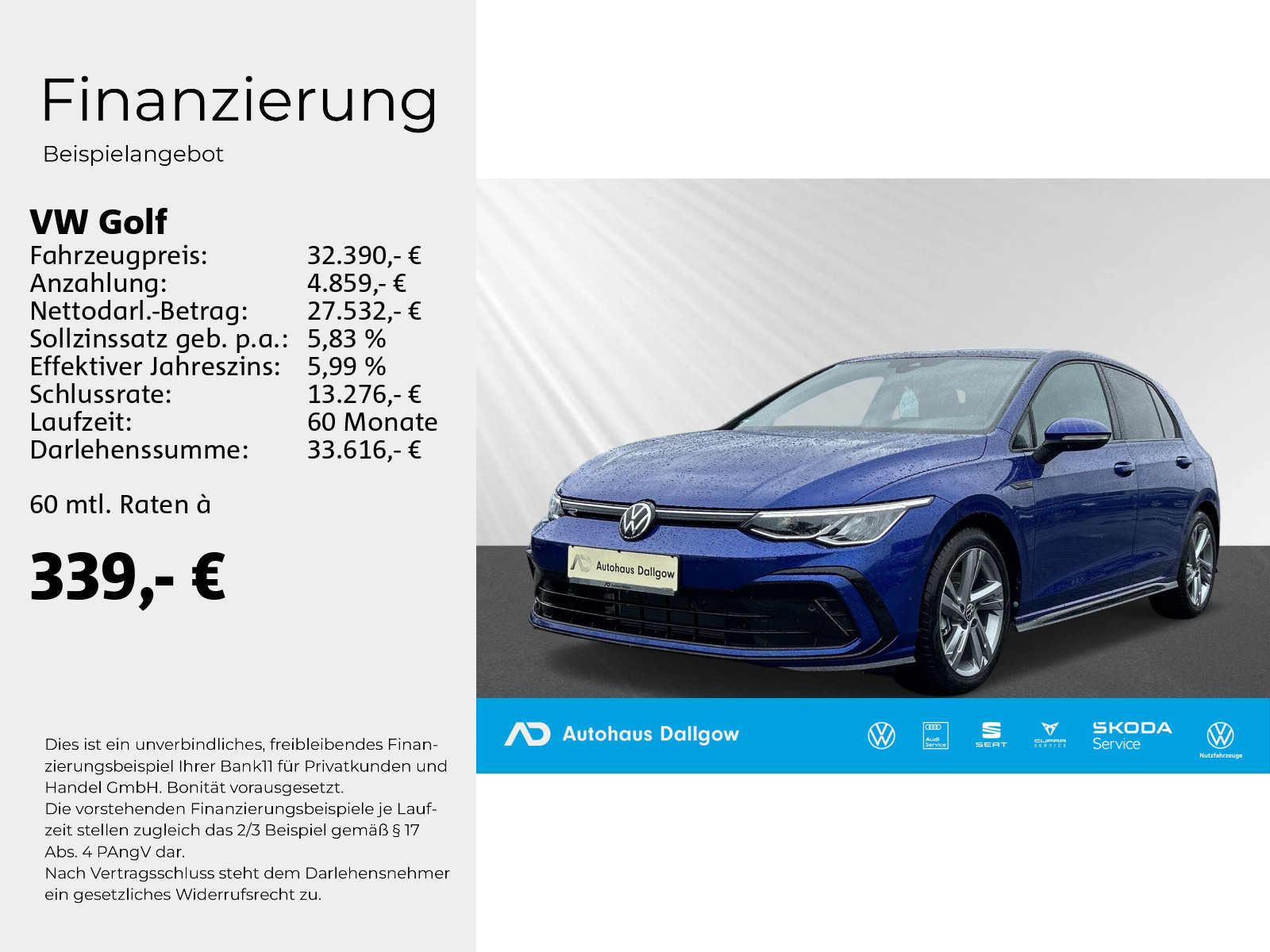 Golf R-Line 1,5 l eTSI OPF 110 kW (150 PS) 7-Gang-Doppelkupplungsgetriebe DSG