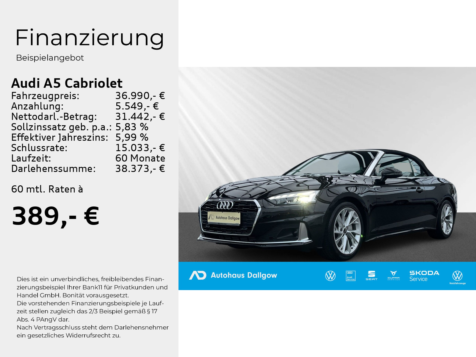 A5 Cabriolet Advanced 40 TFSI 150(204) kW(PS) S tronic