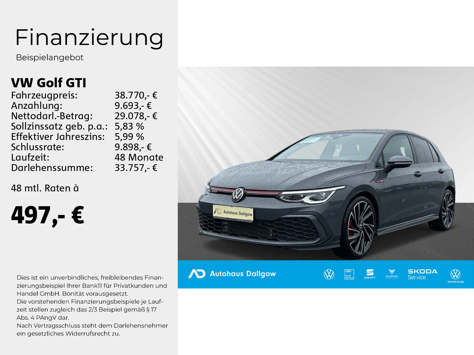 Golf VIII GTI 2.0 TSI DSG (Außensoundanlage)