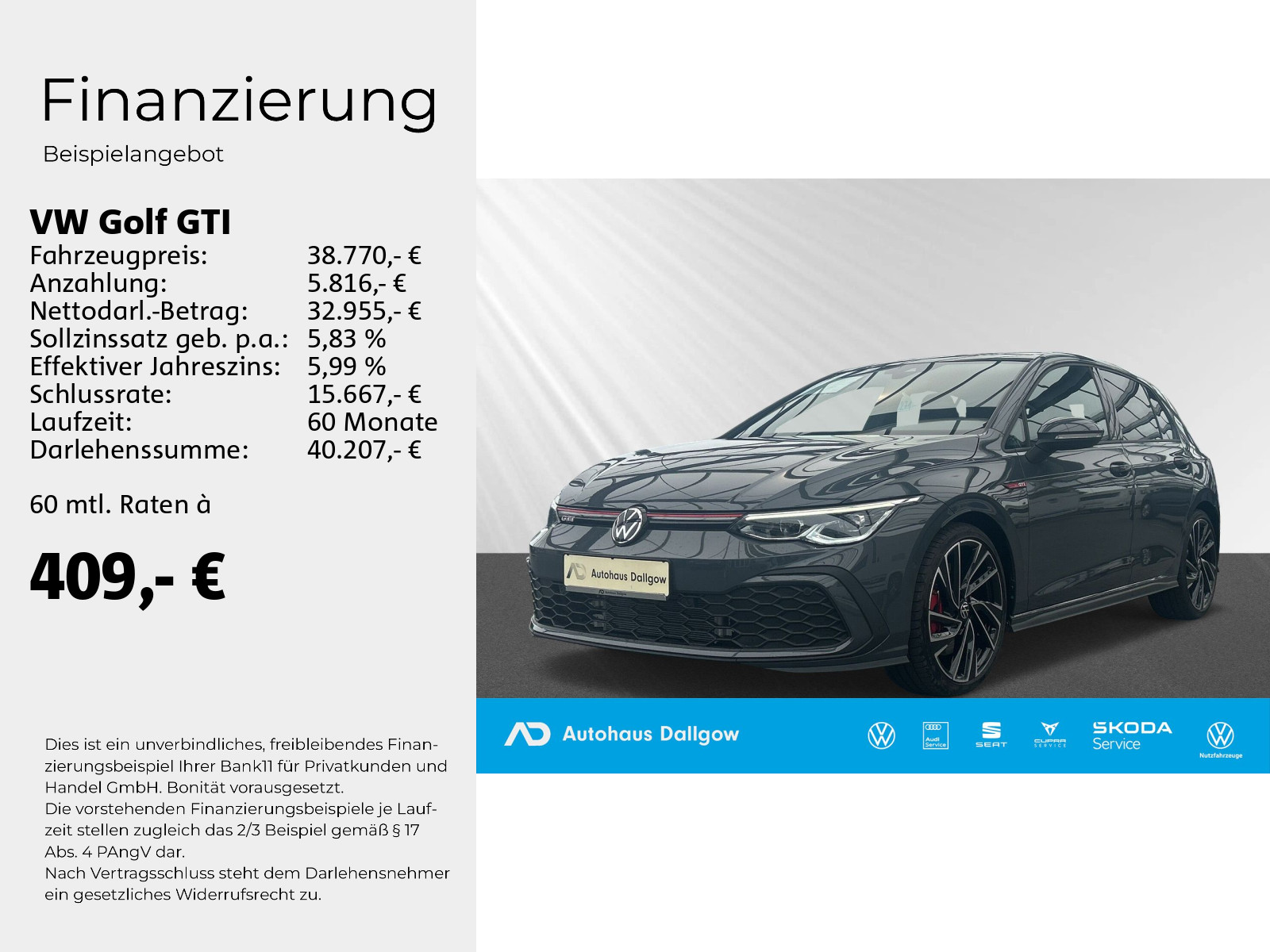 Golf VIII GTI 2.0 TSI DSG (Außensoundanlage)