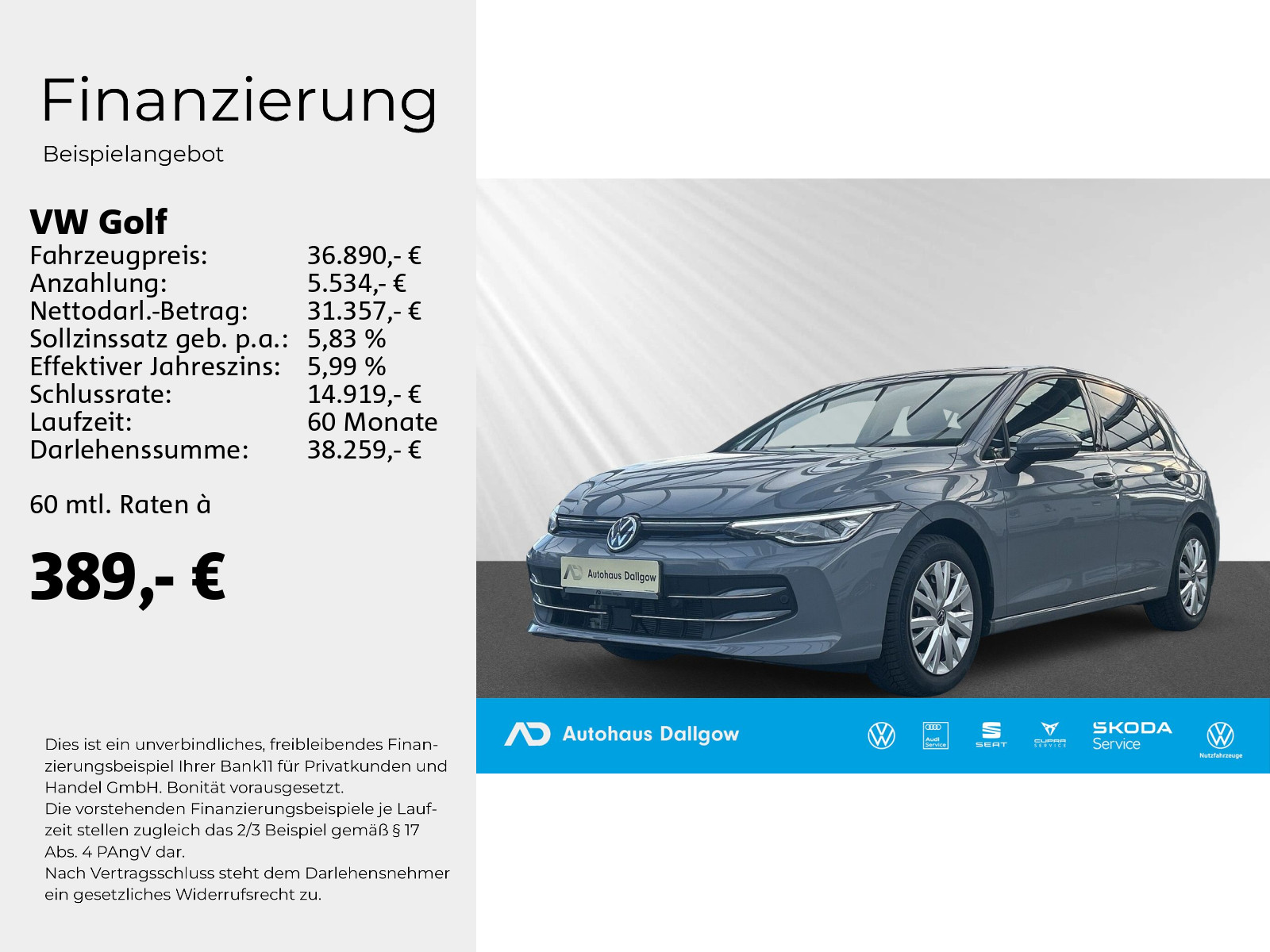 Golf Style 1,5l eTSI OPF 110 kW (150 PS) 7-Gang-Doppelkupplungsgetriebe DSG