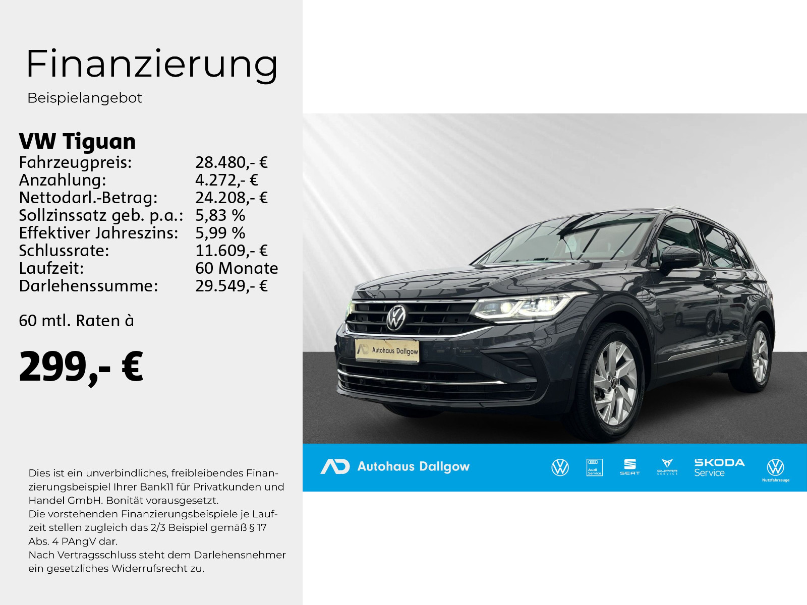 Tiguan Life 1,5 l TSI OPF 110 kW (150 PS) 7-Gang-Doppelkupplungsgetriebe DSG