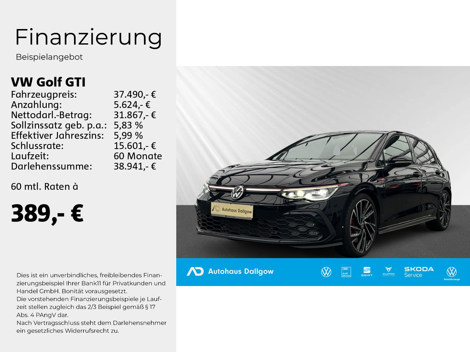 Golf GTI 2,0 l TSI OPF 180 kW (245 PS) 7-Gang-DSG